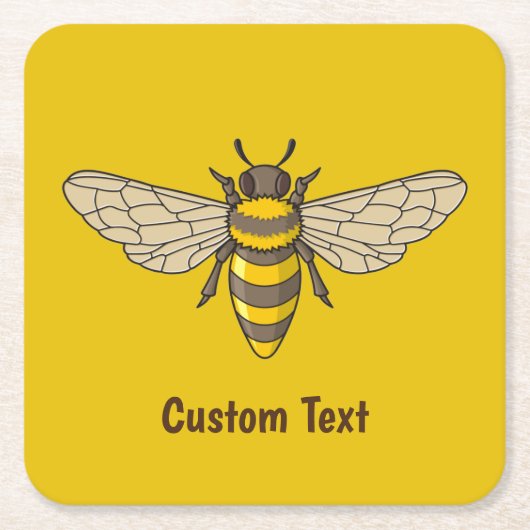 Honigbiene Rechteckiger Pappuntersetzer (Vorderseite)