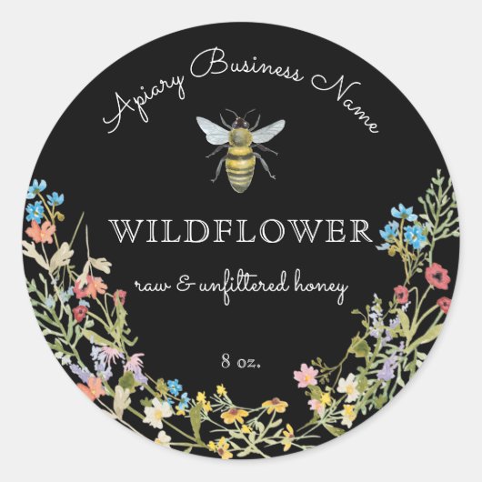 Honigbiene Runder Aufkleber (Vorderseite)