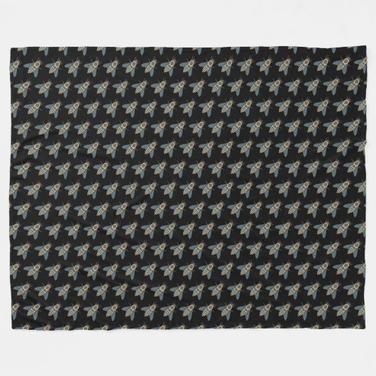 Honigbiene (schwarz) - Fleece Blanket (Vorderseite (Horizontal))