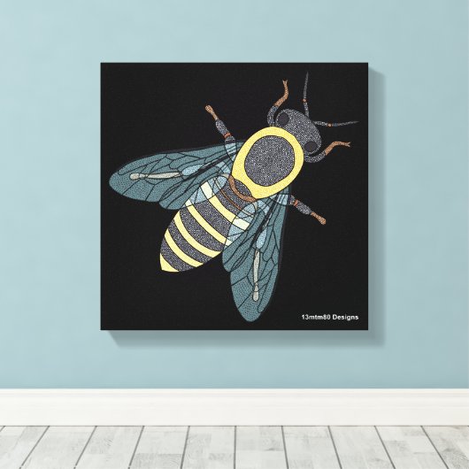 Honigbiene (schwarz) - Leinwand (Insitu (Holzboden))