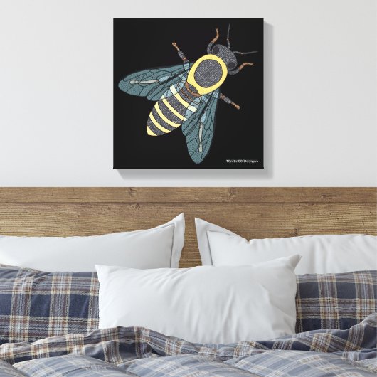 Honigbiene (schwarz) - Leinwand (Insitu (Schlafzimmer))