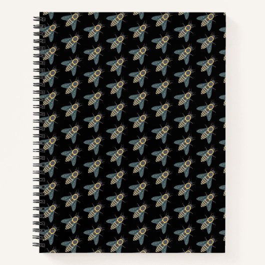 Honigbiene (schwarz) - SpiralNotebook Notizblock (Vorderseite)