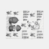 Honigbiene Schwarz-weiß dekorative Fleecedecke (Vorderseite (Horizontal))