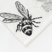 Honigbiene Schwarz-weiß dekorative Fleecedecke (Ecke)