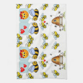 Honigbiene Schwarz-weißes Küchentuch (Vertikal)