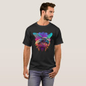 Honigbiene Synthwave Blume Retro Imker Garten T-Shirt (Vorne ganz)