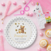 Honigbiene Teddy Bärenpolka dotiert Baby Boy Dusch Pappteller (Party)