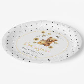 Honigbiene Teddy Bärenpolka dotiert Baby Boy Dusch Pappteller (Schrägansicht)