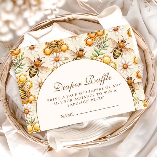 Honigbiene Thema Windel-Raffle Begleitkarte