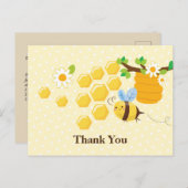 Honigbiene und Blume Dank Karte (Vorne/Hinten)