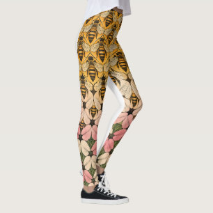 Honigbiene und Blumen Tessellation Leggings