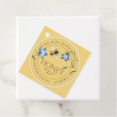 Honigbiene und Blüten Gelbe Honig Jar Necktag Geschenkanhänger (Beispiel)