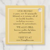 Honigbiene und Blüten Gelbe Honig Jar Necktag Geschenkanhänger (Rückseite)