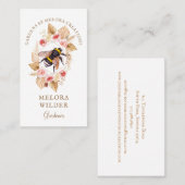 Honigbiene und Blütenrosa und Blütenblättrige Visitenkarte (Vorne/Hinten)