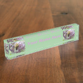 Honigbiene und Buddleia Blume Custom Namplate Namensplakette (Seite)