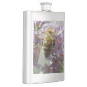 Honigbiene und Buddleia-Blume Flachmann (Rechts)
