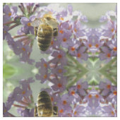 Honigbiene und Buddleia-Blume Gemustert Tier Stoff (Nahaufnahme)