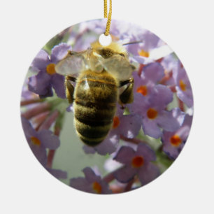 Honigbiene und Buddleia Blume Ornament