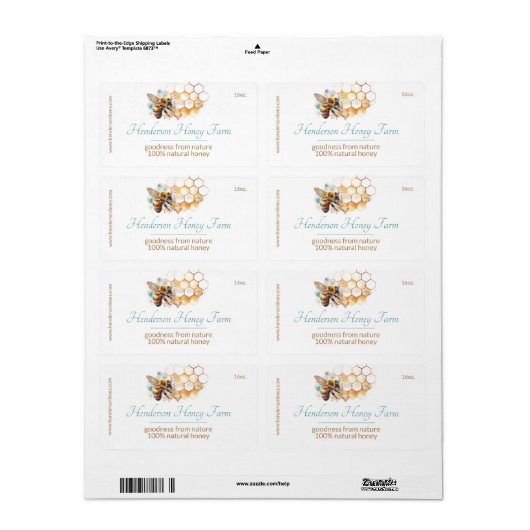 Honigbiene und Comb-Label (Vorne)