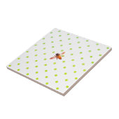 Honigbiene und grüne Polka-Punkte Fliese (Seite)