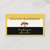 Honigbiene und Herzbienenhalter Apiary Yellow Blac Visitenkarte (Vorderseite)