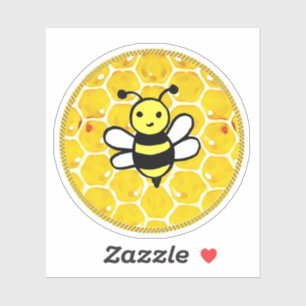 Honigbiene und Honeycomb Aufkleber