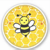 Honigbiene und Honeycomb Aufkleber (Vorderseite)