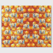 Honigbiene und Honeycomb Babydusche Geschenkpapier (Flach)