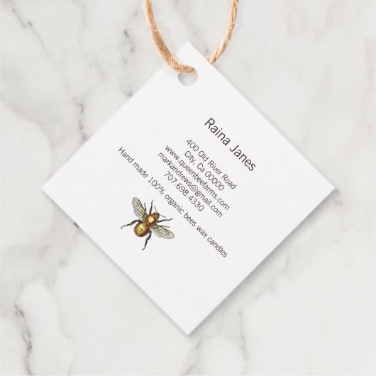 Honigbiene und Honigbienen Geschenkanhänger (Rückseite)