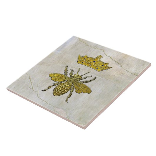 Honigbiene und Kronen Keramik Tile Fliese (Seite)