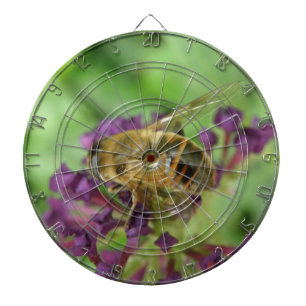 Honigbiene und Purple Flowers Dart Board Dartscheibe