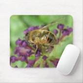 Honigbiene und Purple Flowers Mousepad (Mit Mouse)