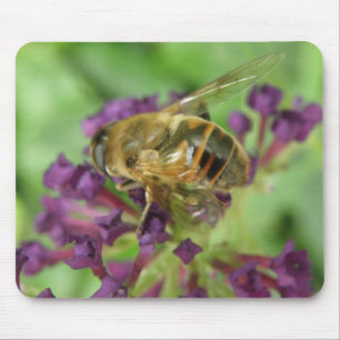 Honigbiene und Purple Flowers Mousepad
