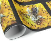 Honigbiene und Sonnenblume Geschenkpapier (Rolleneckpunkt)