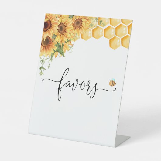 Honigbiene und Sonnenblumen Sockelschild (Vorderseite)