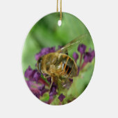 Honigbiene und violette Blumen Keramik Ornament (Rechts)