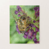 Honigbiene und violette Blumen Puzzle (Vertikal)