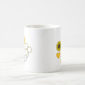 Honigbiene Vintage Sonnenblumen Kaffeetasse (Mittel)