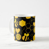 Honigbiene Vintage Sonnenblumen Kaffeetasse (Vorderseite Links)