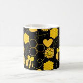 Honigbiene Vintage Sonnenblumen Kaffeetasse (Mittel)