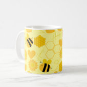 Honigbiene Vintage Sonnenblumen Kaffeetasse (Vorderseite Links)