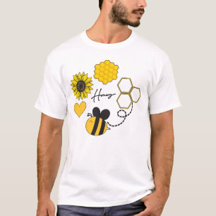 Honigbiene Vintage Sonnenblumen T-Shirt