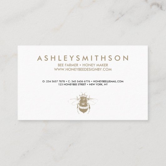 Honigbiene Visitenkarte (Rückseite)