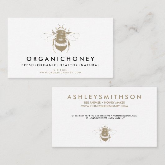 Honigbiene Visitenkarte (Vorne/Hinten)