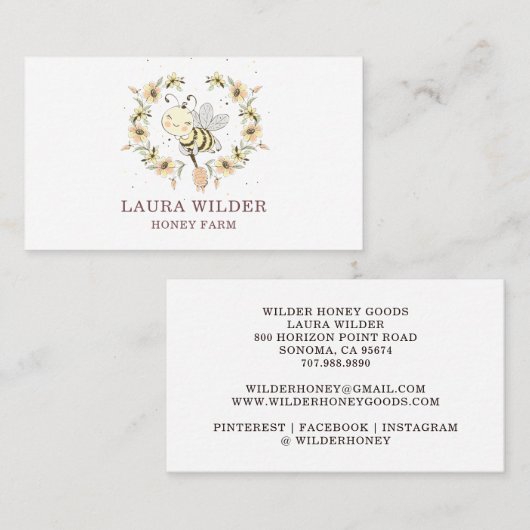 Honigbiene Visitenkarte (Vorne/Hinten)