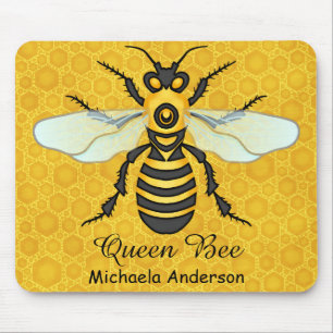 Honigbiene Waben Königin Biene Personalisierter Na Mousepad