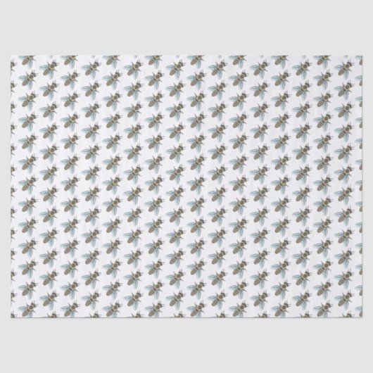 Honigbiene (weiß) - Gewebepapier Seidenpapier (Vorderseite)