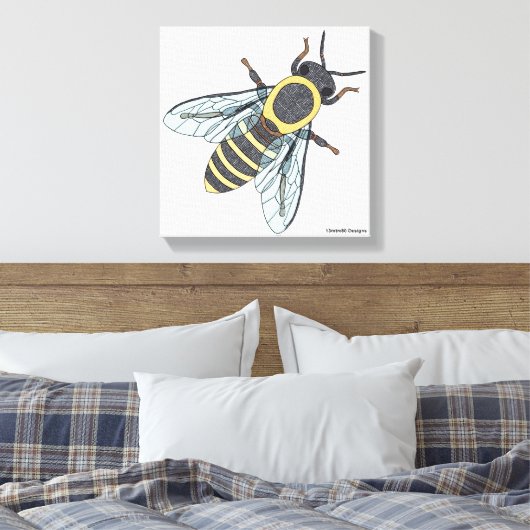Honigbiene (weiß) - Leinwand (Insitu (Schlafzimmer))