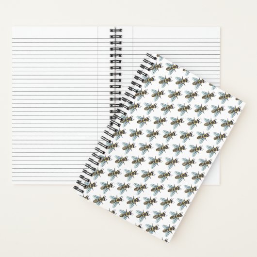 Honigbiene (weiß) - SpiralNotebook Notizblock (Innen)