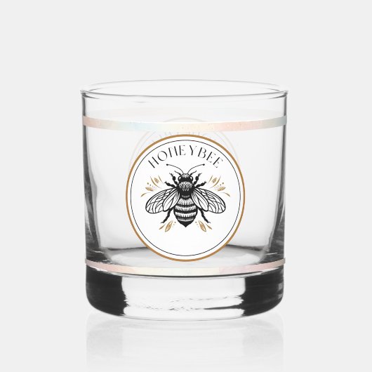 Honigbiene Whiskyglas (Vorderseite)